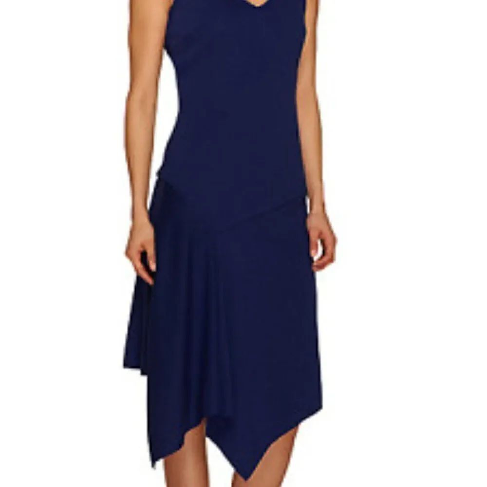 G.I.L.I. Blue Asymmetric Hem Jersey Dress Sz 1X